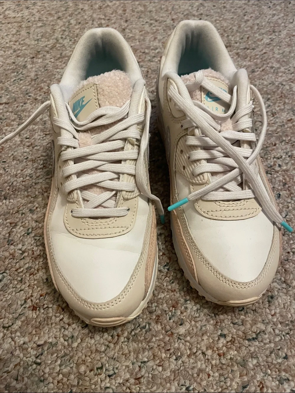 Nike Women's Sneakers in Cream, Tan & Teal Accent